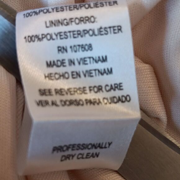 Nicole Miller Soft Blush Dress With RIbbon Embroidery Applique.Old Money.Elegant - Picture 14 of 16